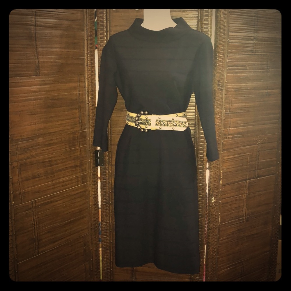 Black, 3/4 length sleeve, black dress